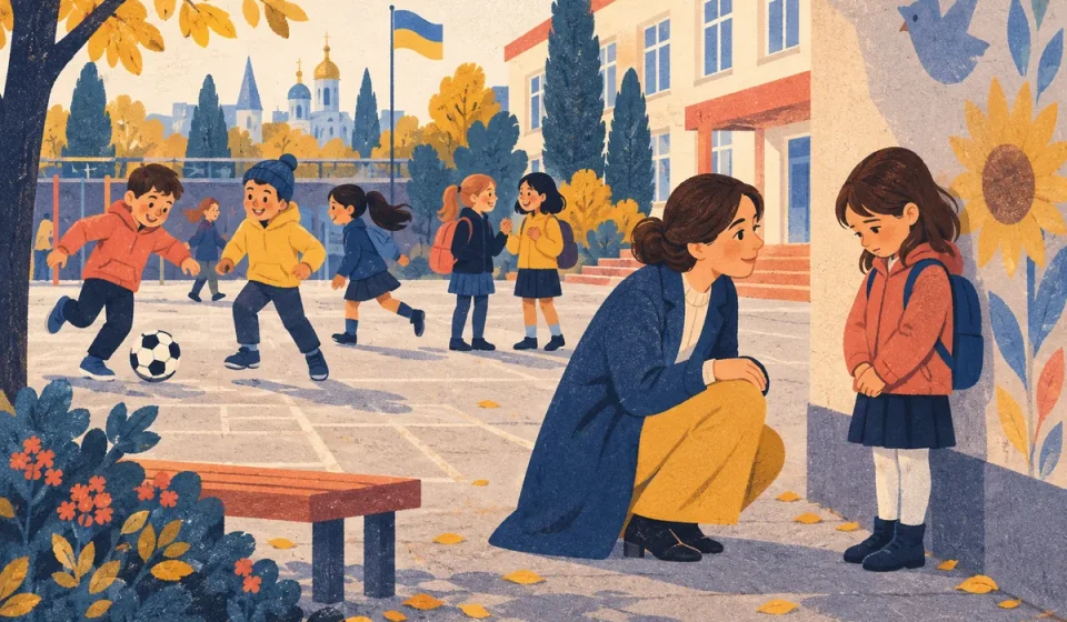 Мама й підліток розмовляють на кухні над чаєм, поруч лежить шкільний рюкзак і телефон