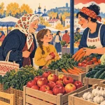 Мама з донькою ввечері на кухні перевіряють зошити, поруч пакет із продуктами